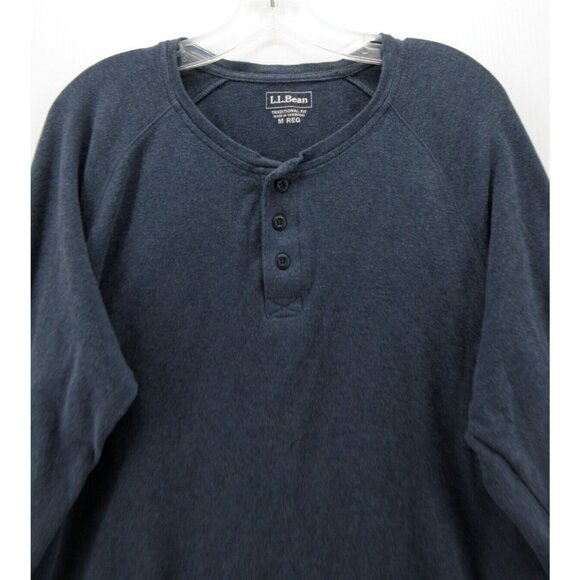 LL Bean Shirt Medium Henley Pullover T Tee Traditional Fit Preppy Knit - Picture 2 of 10